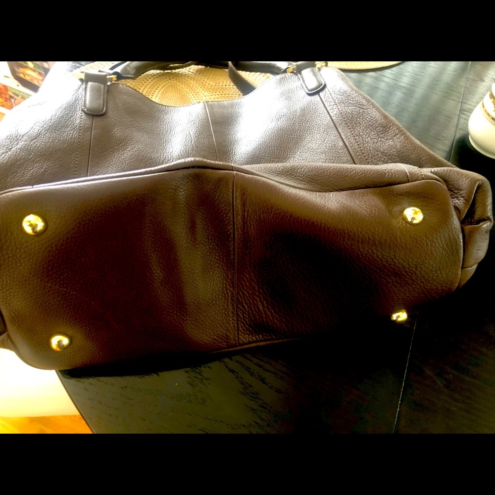 Gili G.I.L.I. Large Leather handbag Roma Roma 2 Hobo Shoulder Tassel Brown .